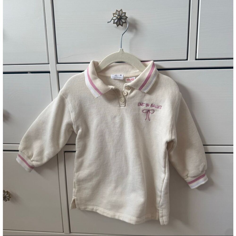 Zara 12-18 Months Toddler Girl Ballet Sweatshirt Tunic Dress